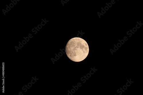 Full moon over Nebraska in June 2021. High quality photo