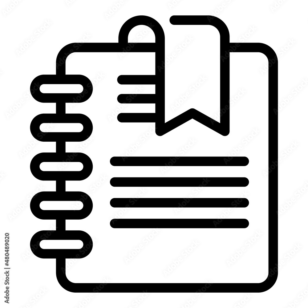 Paper notebook icon outline vector. Sheet note Paper notebook icon outline vector. Sheet note