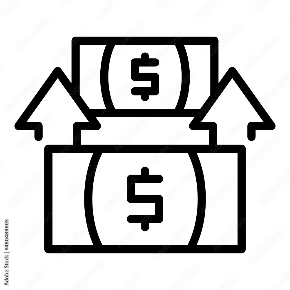 Transfer money back icon outline vector. Phone credit Transfer money back icon outline vector. Phone credit