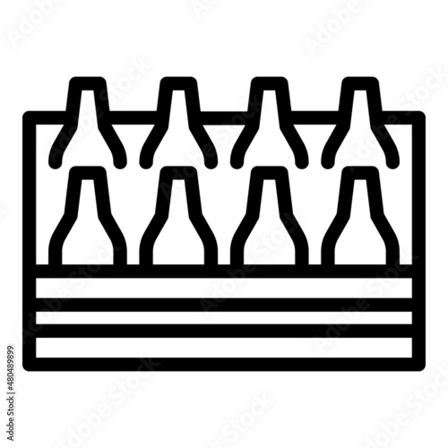 Beer box icon outline vector. Factory process