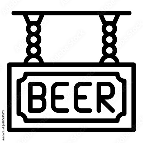 Beer banner icon outline vector. Factory tank
