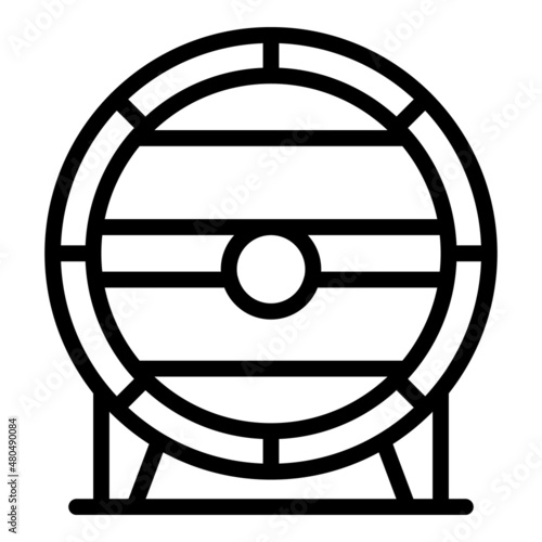 Wood beer barrel icon outline vector. Drink tank