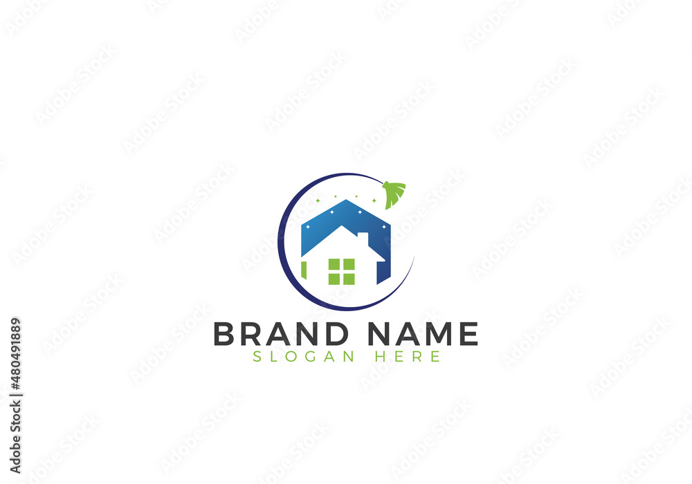 Modern Cleaning Service Business Icon Logo Design Modern Cleaning Service Business Icon Logo Design