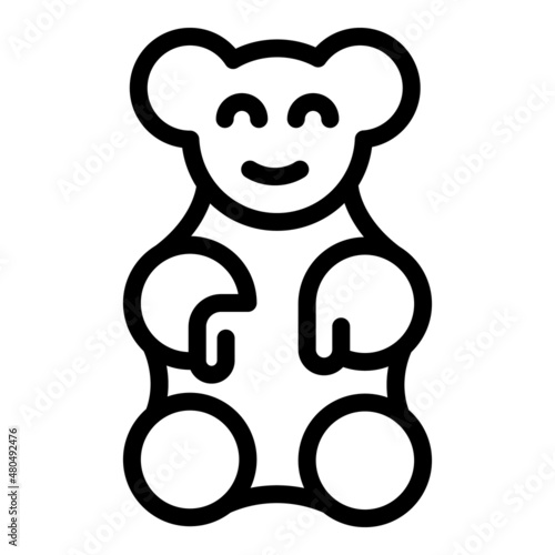 Jelly bear icon outline vector. Candy fruit