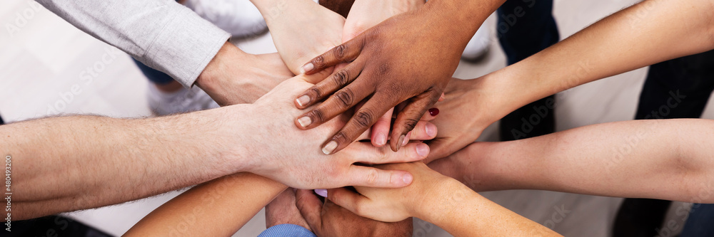 Diverse People Stacking Hand Together Diverse People Stacking Hand Together