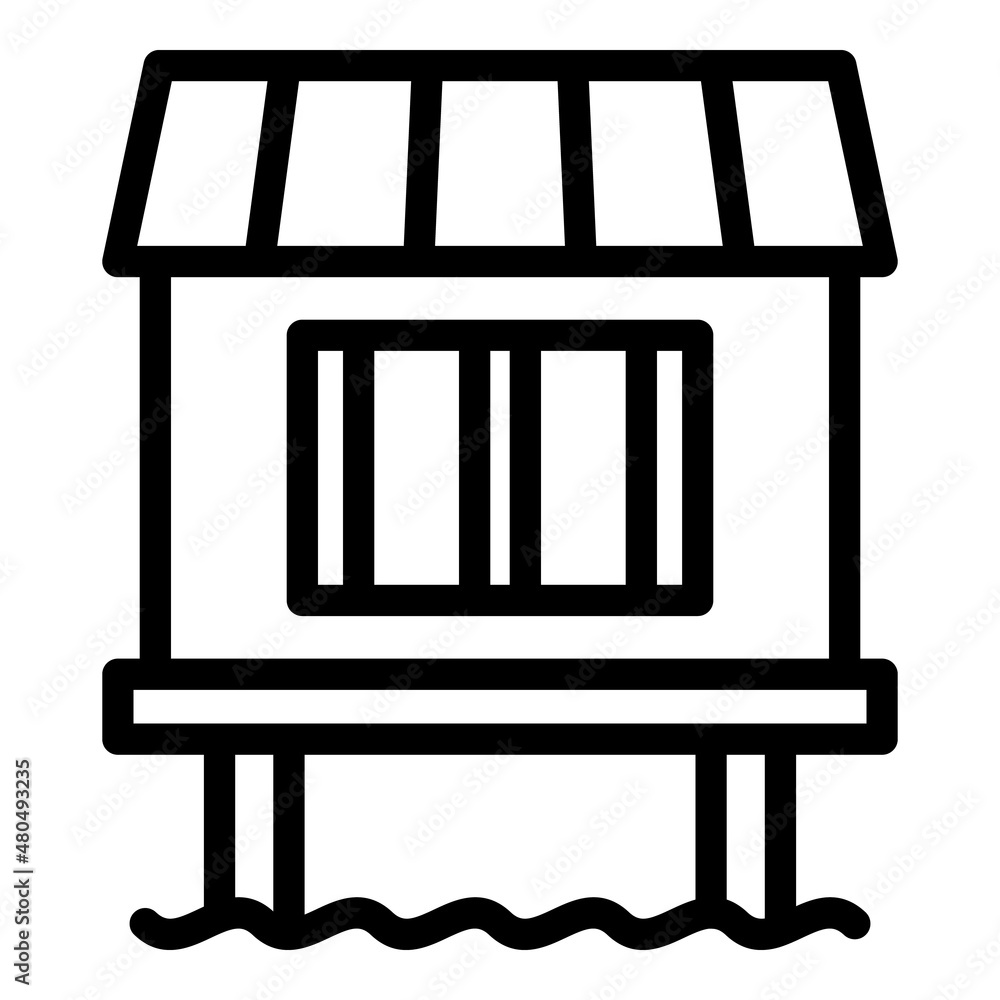 Private bungalow icon outline vector. Sea villa Private bungalow icon outline vector. Sea villa