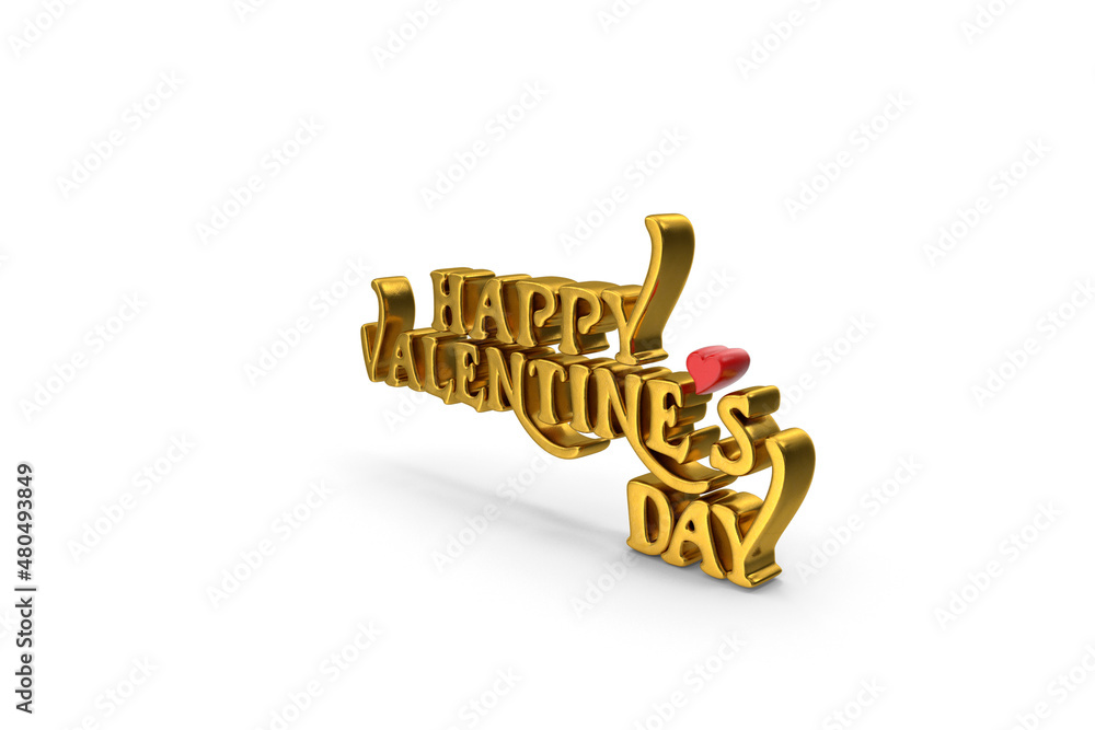 Fototapeta premium Happy Valentine Day 3d Render