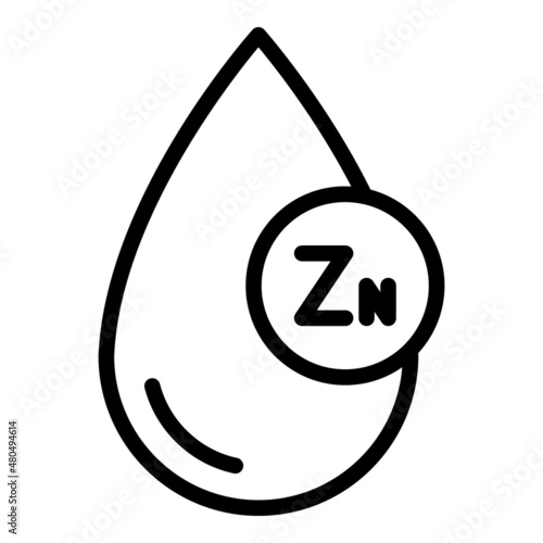 Zn drop icon outline vector. Zinc vitamin