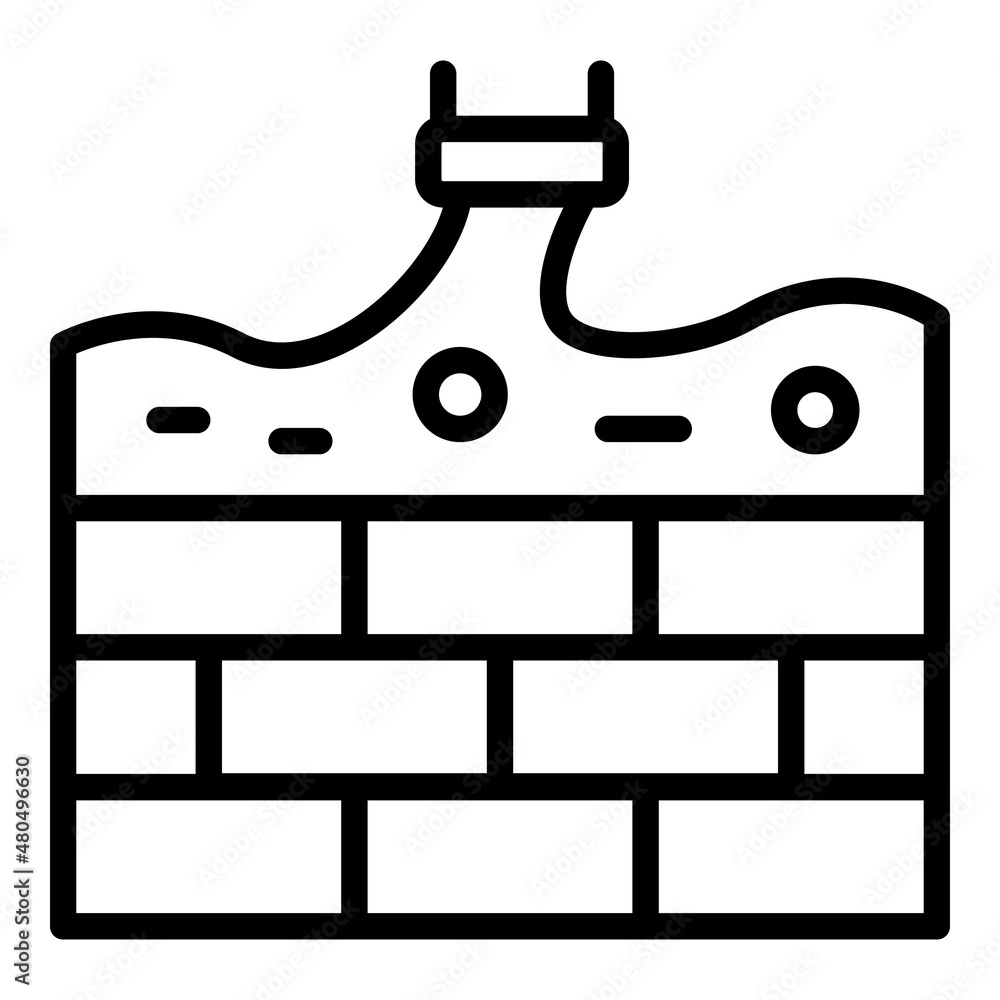 Wall cement icon outline vector. Work build Wall cement icon outline vector. Work build