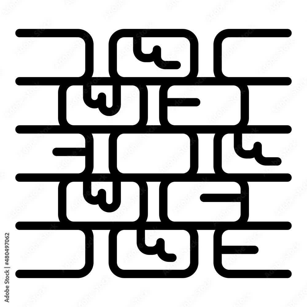 Broken brick wall icon outline vector. House worker