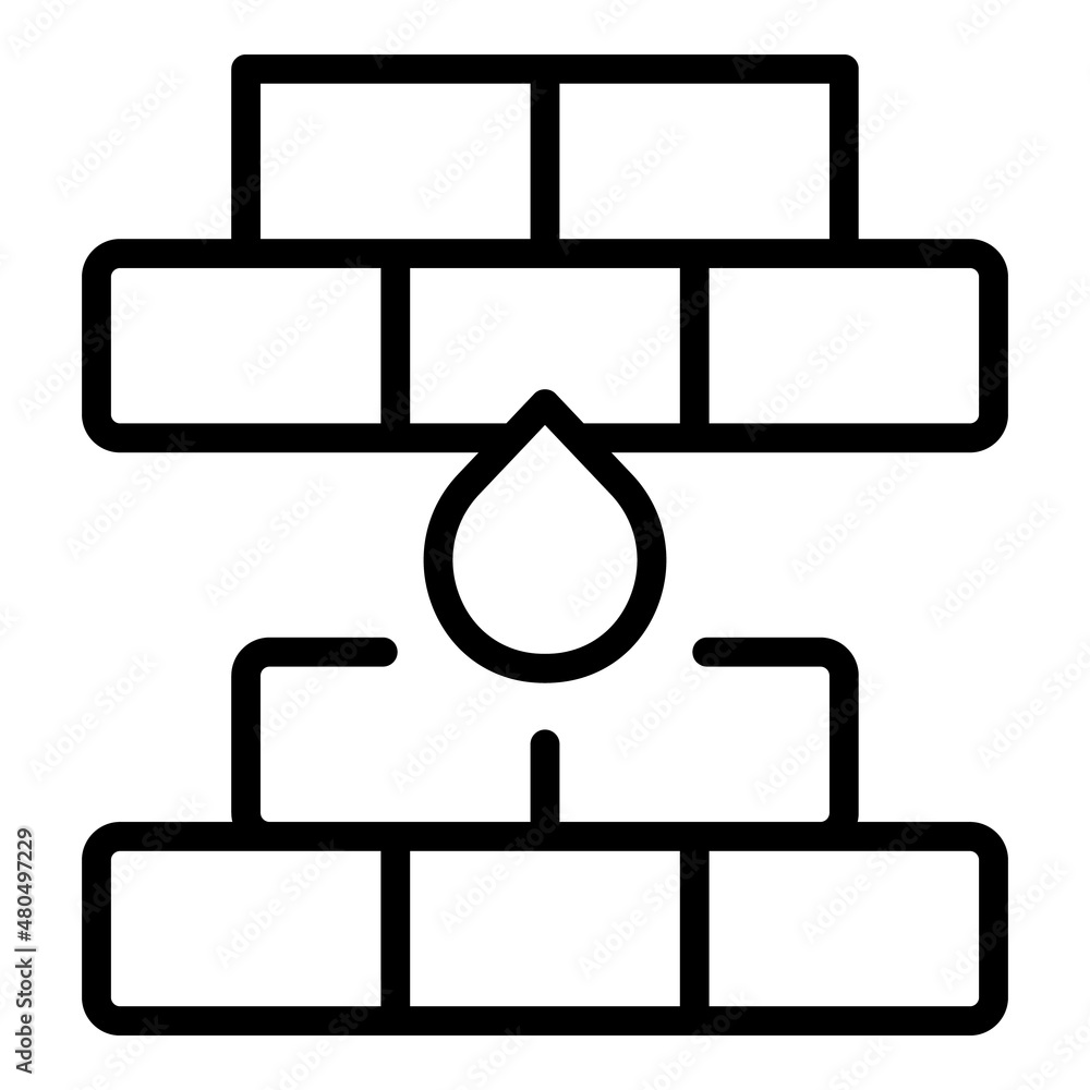 Cement wall brick icon outline vector. Stone layer Cement wall brick icon outline vector. Stone layer