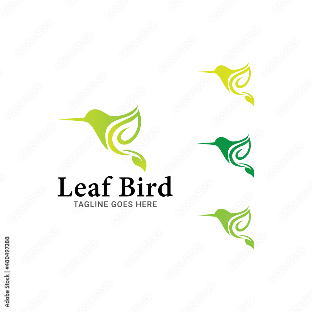 Fresh fun nature leaf bird logo icon vector template on white background. Fresh fun nature leaf bird logo icon vector template on white background.