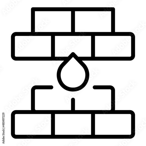 Cement wall brick icon outline vector. Stone layer