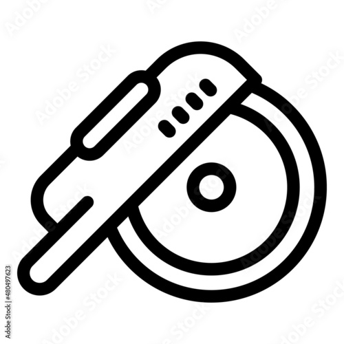 Circular saw icon outline vector. Home cement