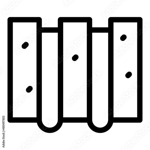 Metal wall icon outline vector. House building