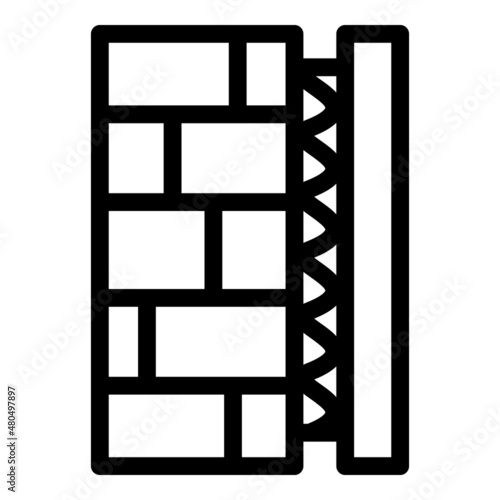 Brick drywall icon outline vector. Painter pile