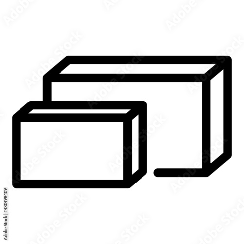 Brick cement icon outline vector. Wall construction