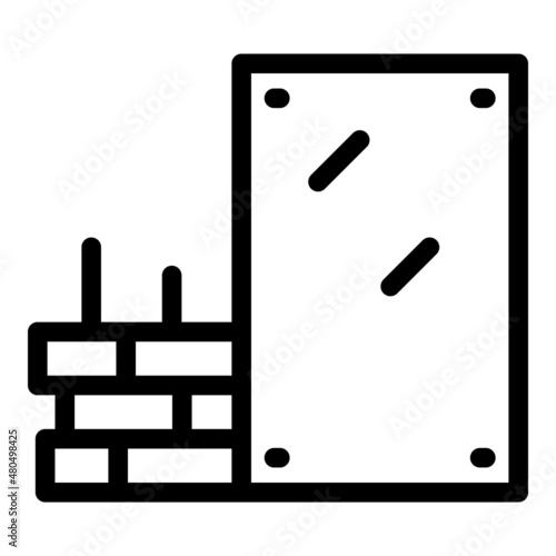 Brick drywall icon outline vector. Plaster house