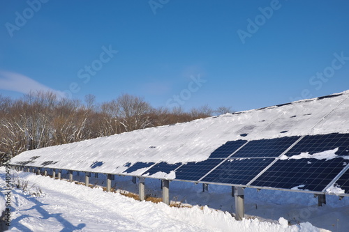 ソーラーパネルと雪