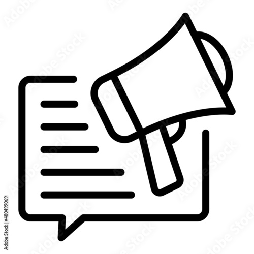 Media post icon outline vector. Smm marketing