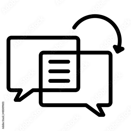Chat post icon outline vector. Smm delivery