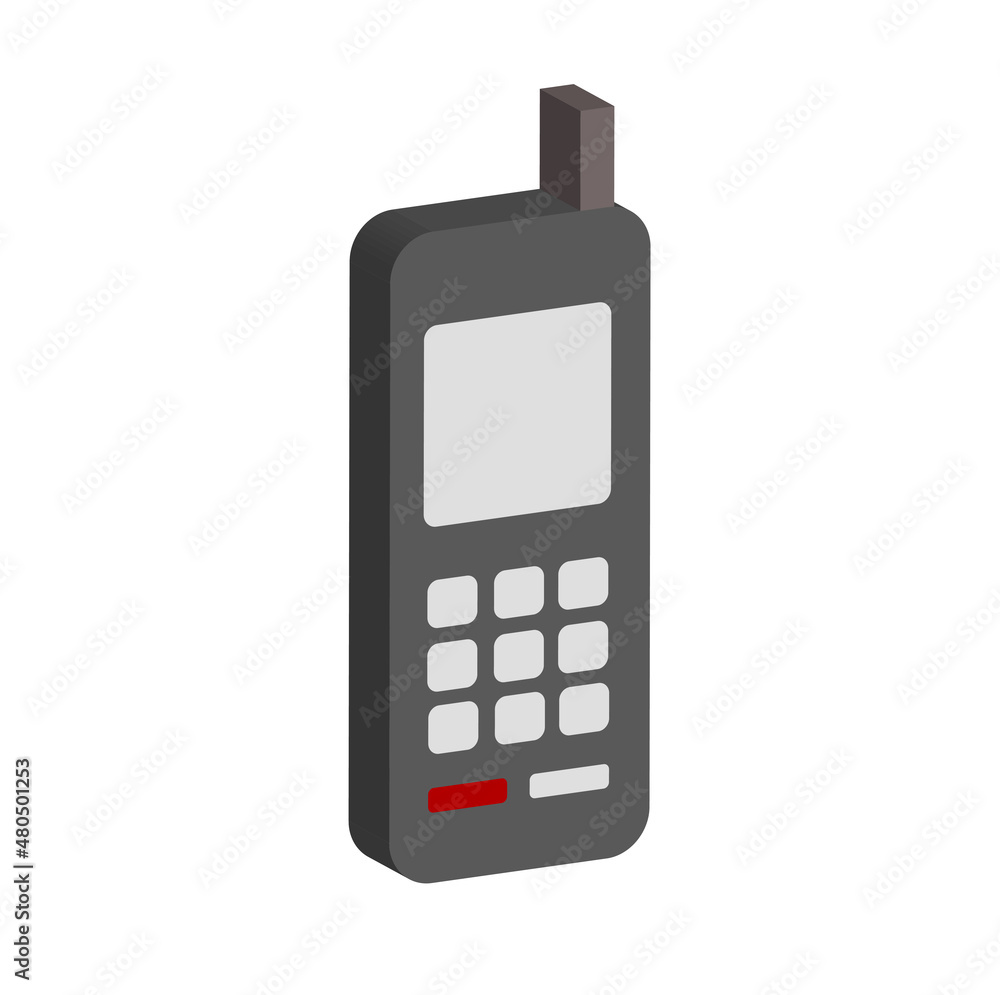 3D vector icon old cell phone with black color, best for your decoration property images. 3D vector icon old cell phone with black color, best for your decoration property images.