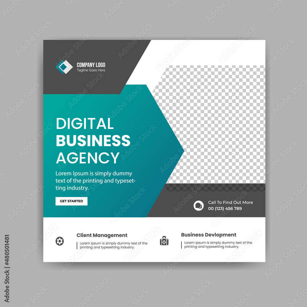 Digital business agency social media post template design and creactive banner ads
