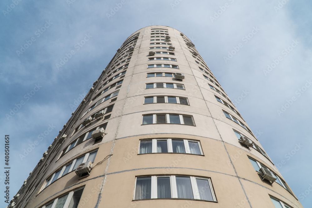 Multi storey residential complex against the sky. Urban architecture Multi storey residential complex against the sky. Urban architecture