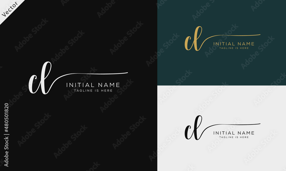 CL LC Signature initial logo template vector CL LC Signature initial logo template vector
