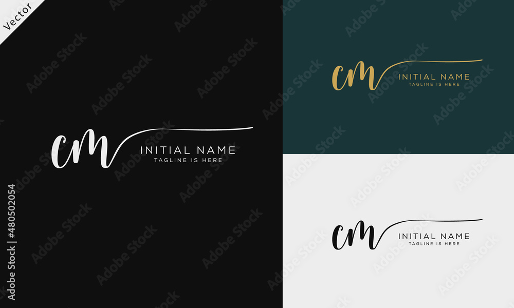 CM MC Signature initial logo template vector CM MC Signature initial logo template vector