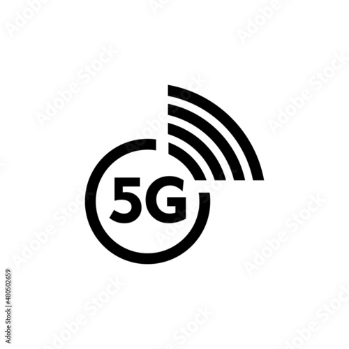 5G network simple flat icon vector illustration