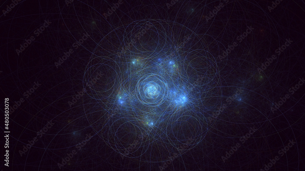 Naklejka premium 3D rendering abstract blue technology fractal background