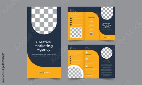 tri fold Brochure design. brochure template. A4 tri-fold brochure template Vector illustration. For marketing, business proposal, promotion, advertise, publication, cover page