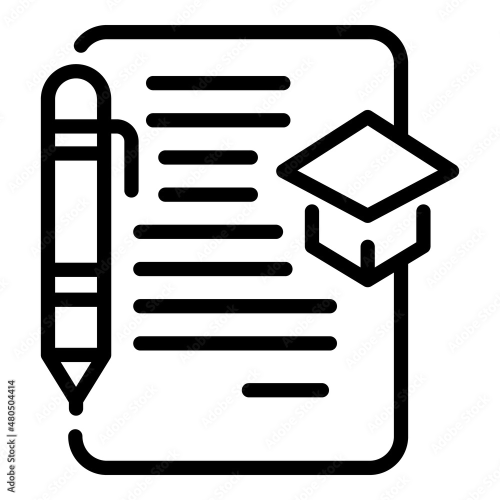 Writing student icon outline vector. Book library Writing student icon outline vector. Book library