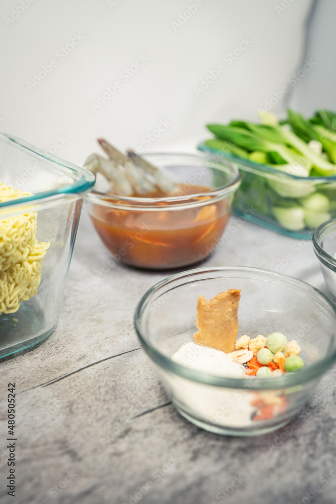 Process of Cooking Chicken and Seafood Ramen Process of Cooking Chicken and Seafood Ramen