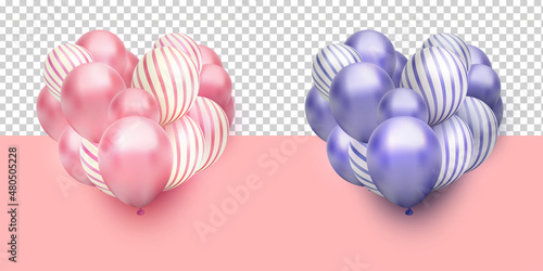 love Balloons pink and very peri purple collection set