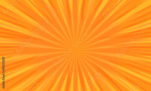 Comic book pop art strip radial on orange background