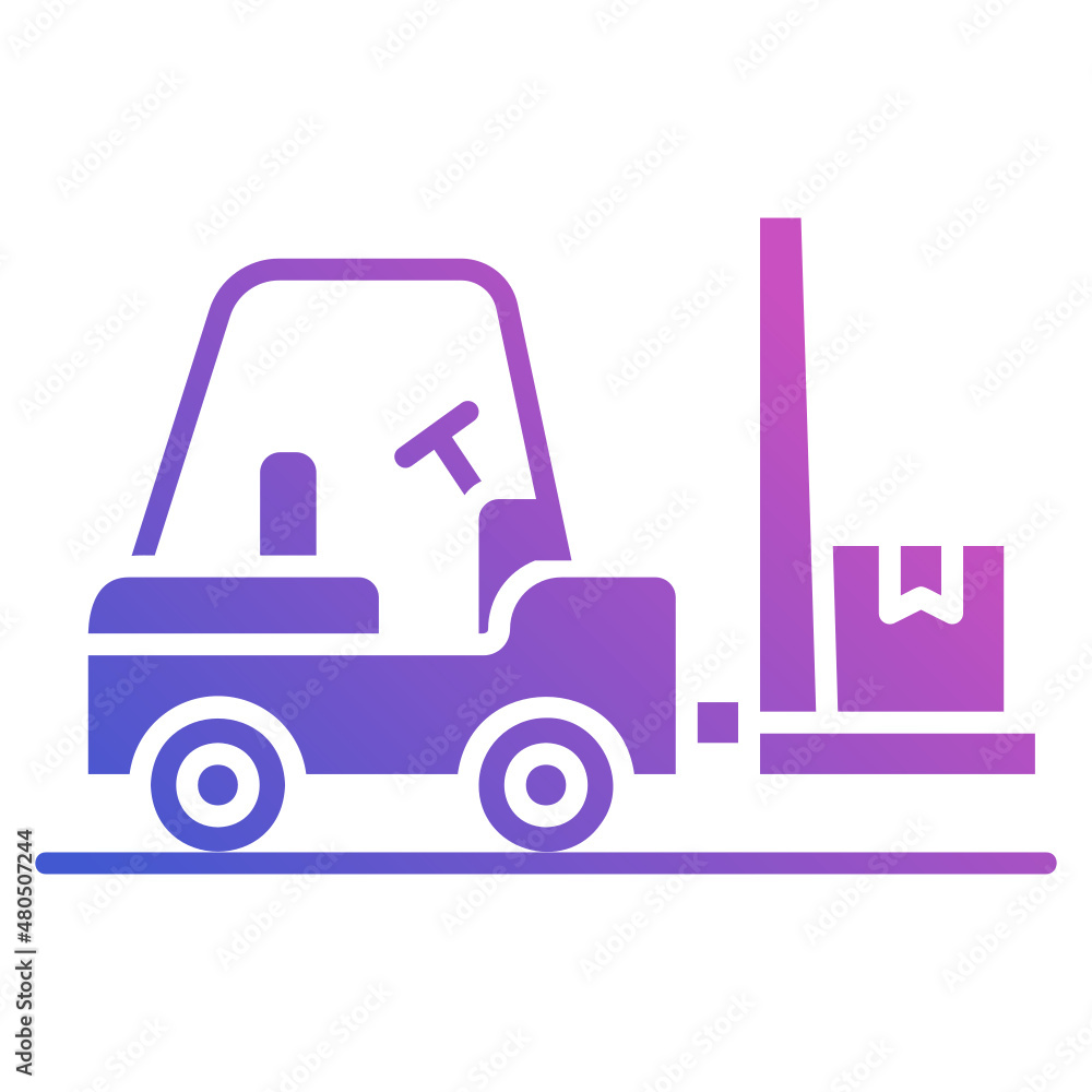 Forklift flat gradient icon