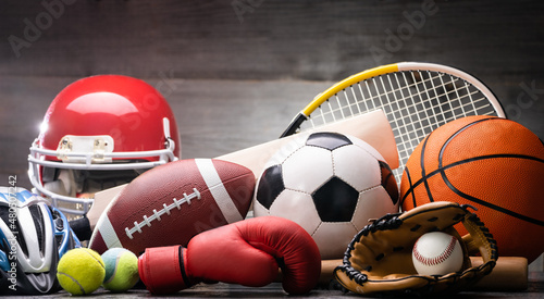 Fototapeta Naklejka Na Ścianę i Meble -  Various Sport Equipment Gear