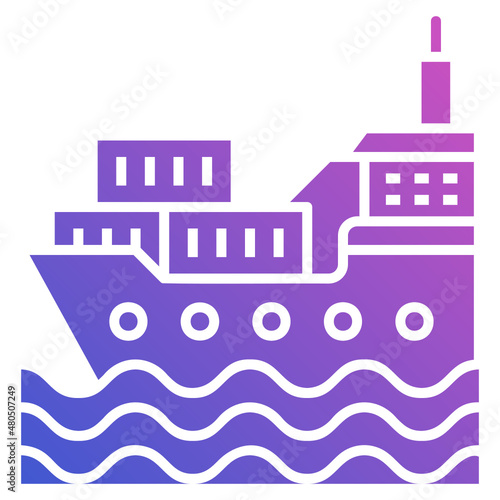 Cargo Shipping Delivery flat gradient icon