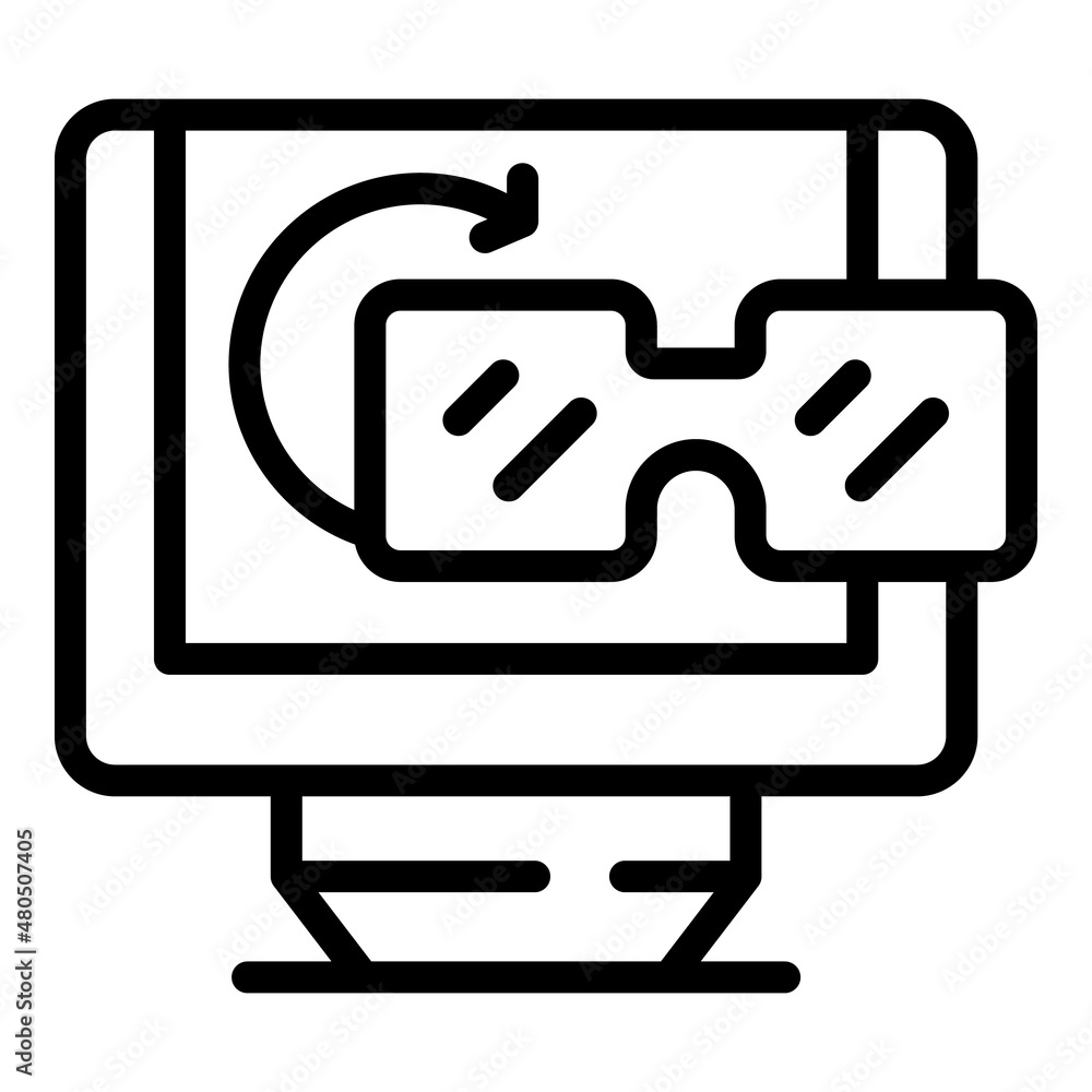 Vr gameplay icon outline vector. Game machine Vr gameplay icon outline vector. Game machine