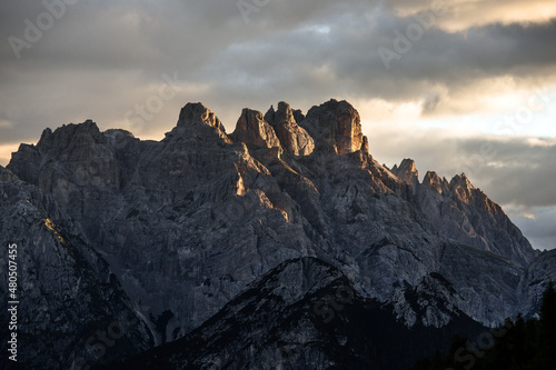 Monte Cristallo alps dolomite at sunrise, Cortina, Veneto, Italy © Francesco	Valenti