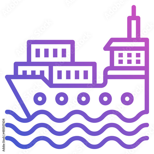 Cargo Shipping Delivery line gradient icon