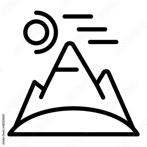 Meditation in mountains icon outline vector. Home room