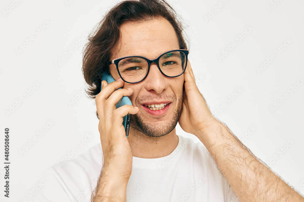 Attractive man talking on the phone technologies Lifestyle unaltered