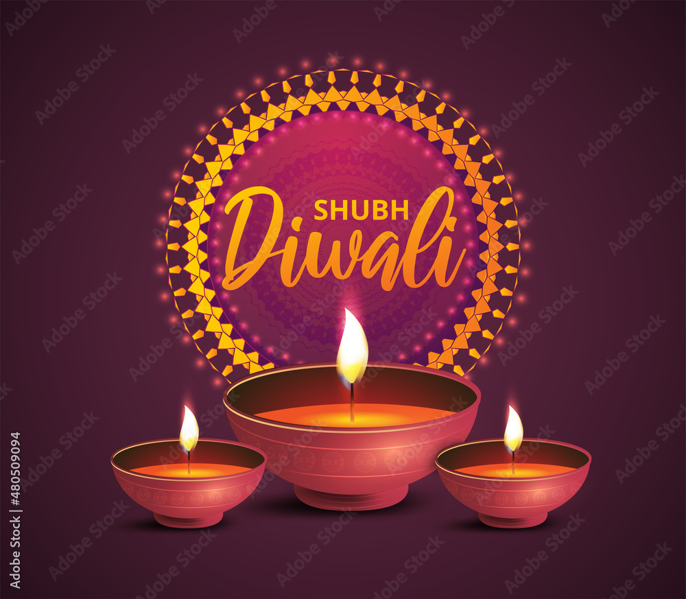 Website header or banner design with realistic oil lamp on purple background for Diwali Festival celebration. Website header or banner design with realistic oil lamp on purple background for Diwali Festival celebration.