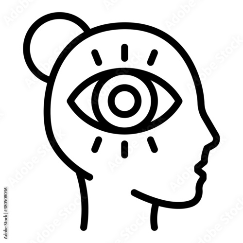 Lotus eye icon outline vector. Woman yoga