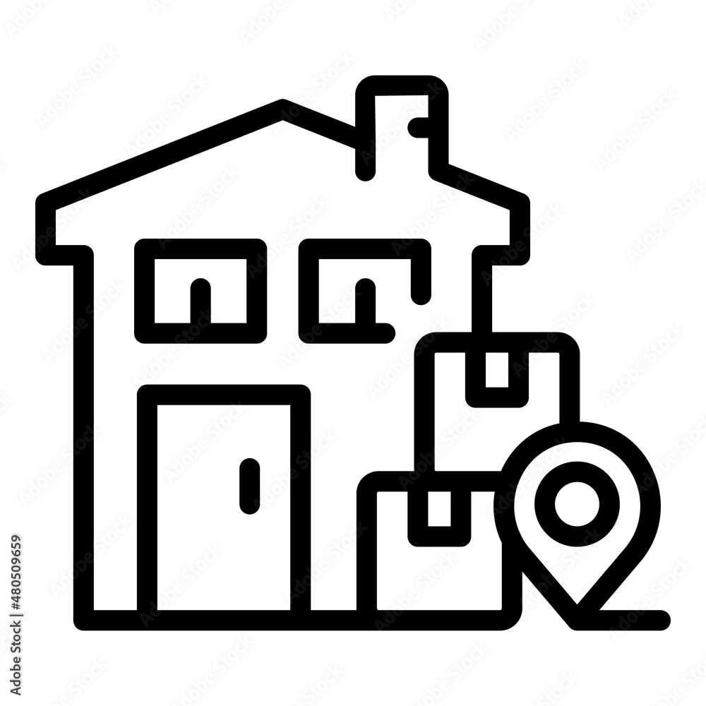 Parcel house icon outline vector. Export box Parcel house icon outline vector. Export box