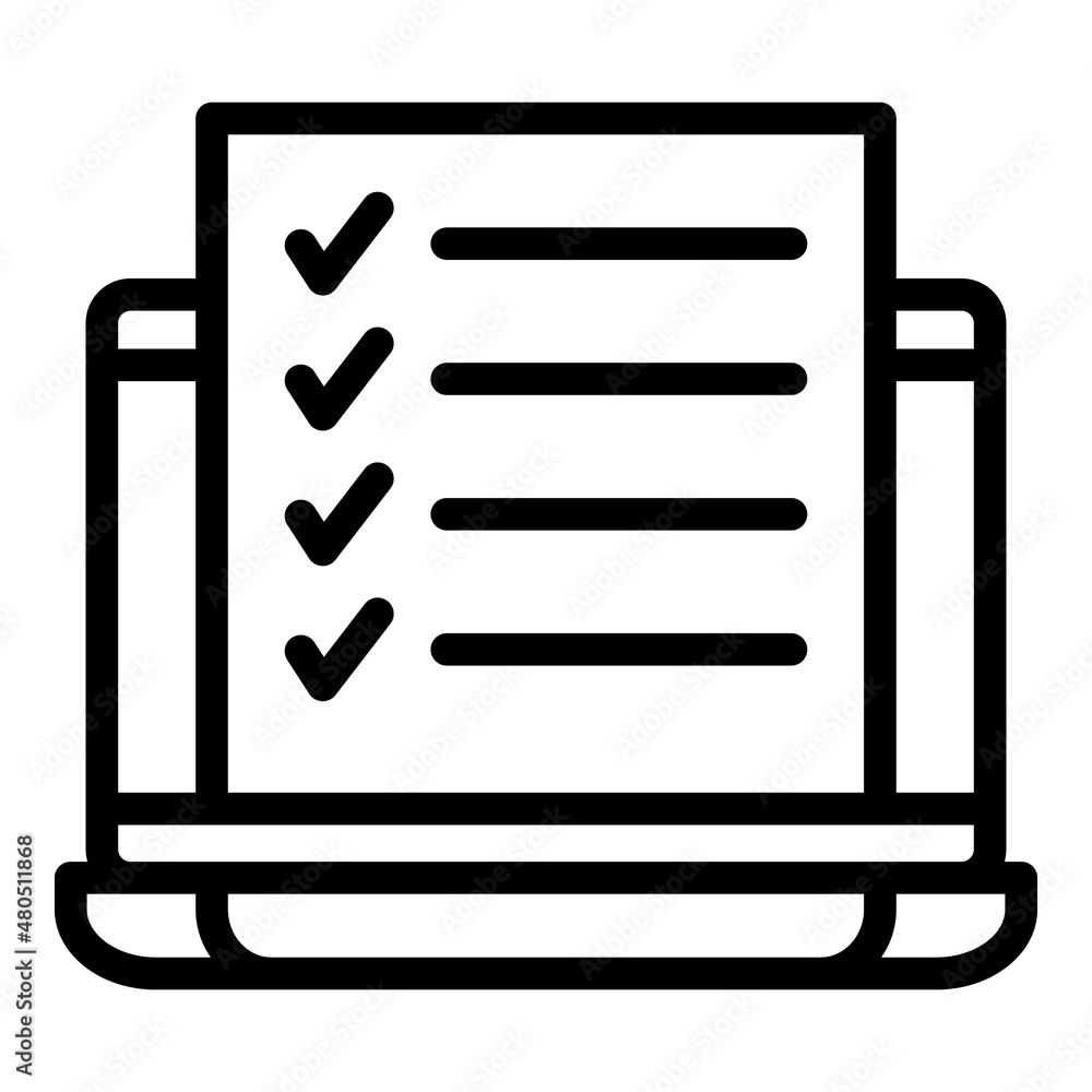 Tutorial checklist icon outline vector. Screen distance Tutorial checklist icon outline vector. Screen distance