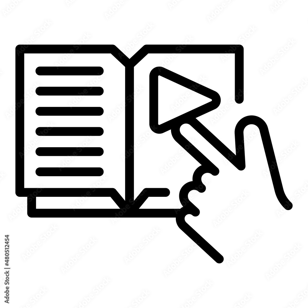Video book icon outline vector. Screen training Video book icon outline vector. Screen training